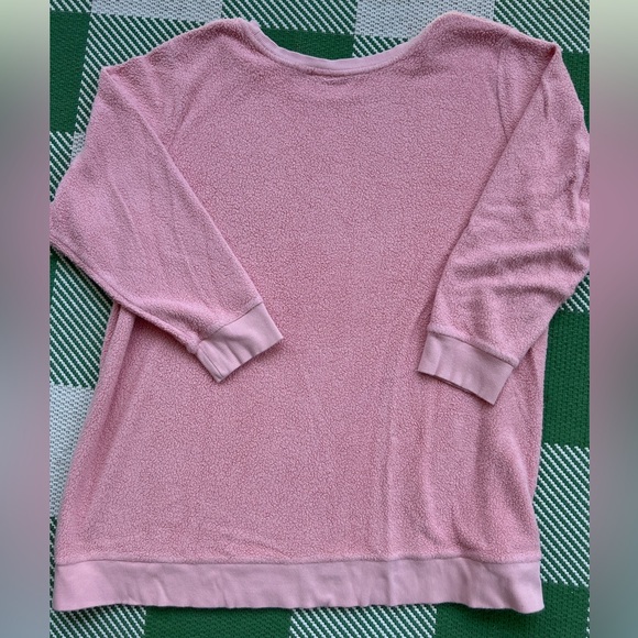 Denim & Co fleece like top with ribbed cuffs and hem like a sweatshirt. Size 3XP - Picture 2 of 8